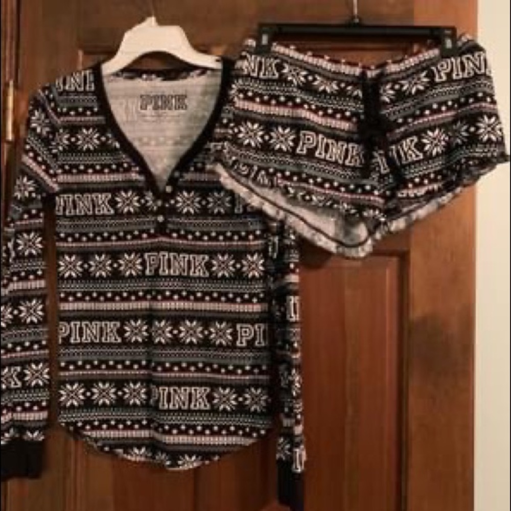 PINK Christmas PJ set